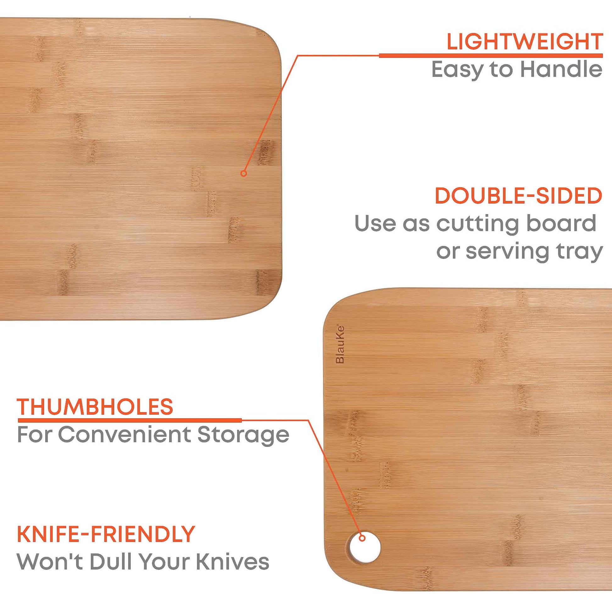 Wooden Cutting Boards for Kitchen - Bamboo Chopping Board Set of 3-6