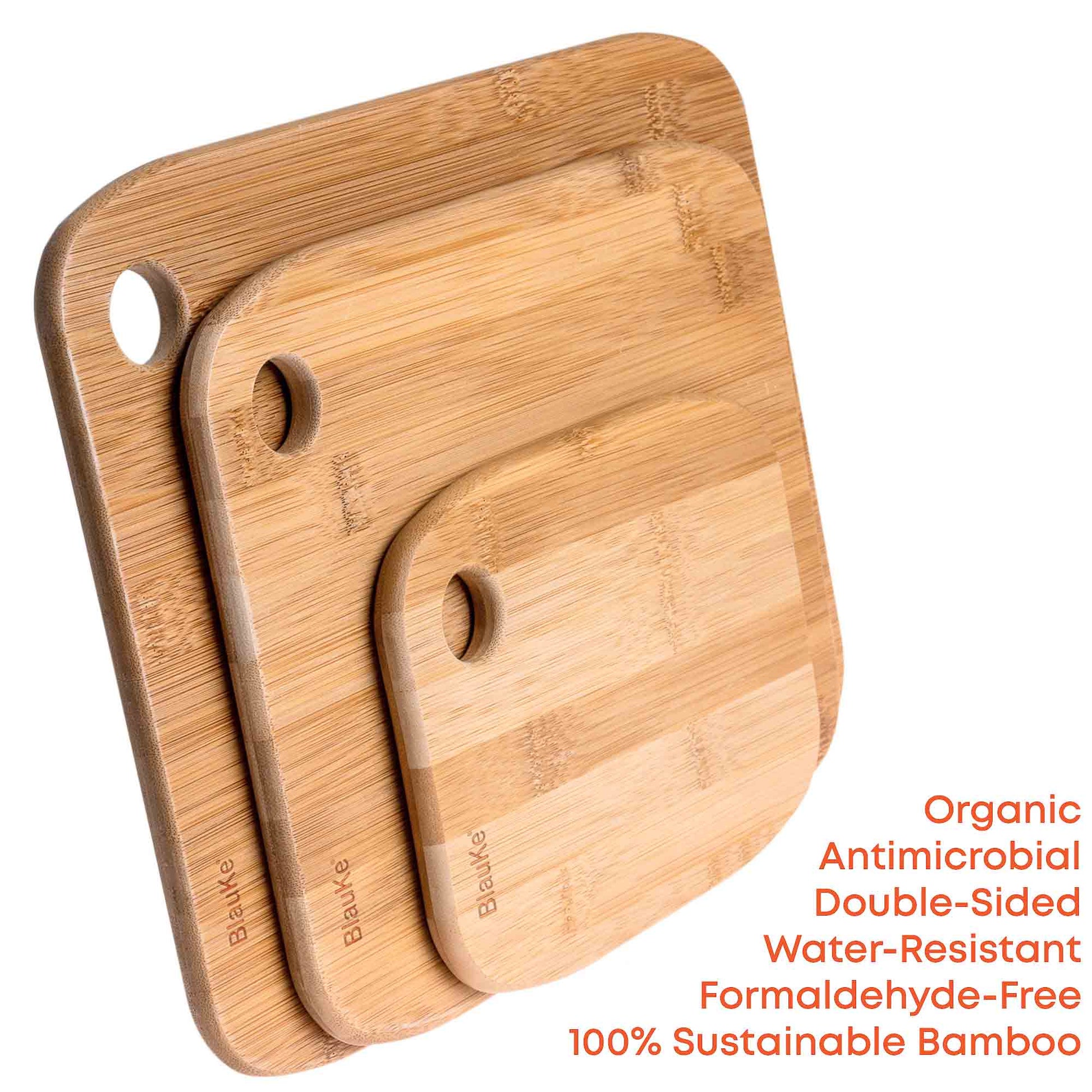 Wooden Cutting Boards for Kitchen - Bamboo Chopping Board Set of 3-10