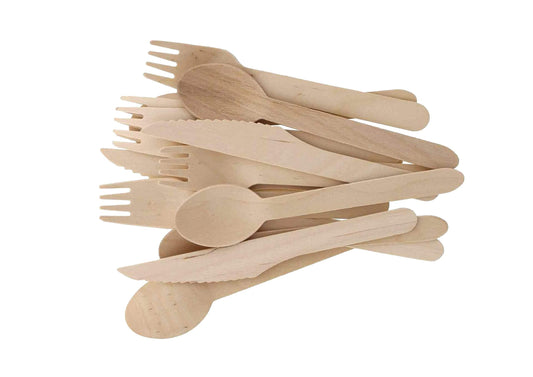 Bosnal – Wooden Disposable Cutlery Set, 6.5 inch, 100 Pcs-0